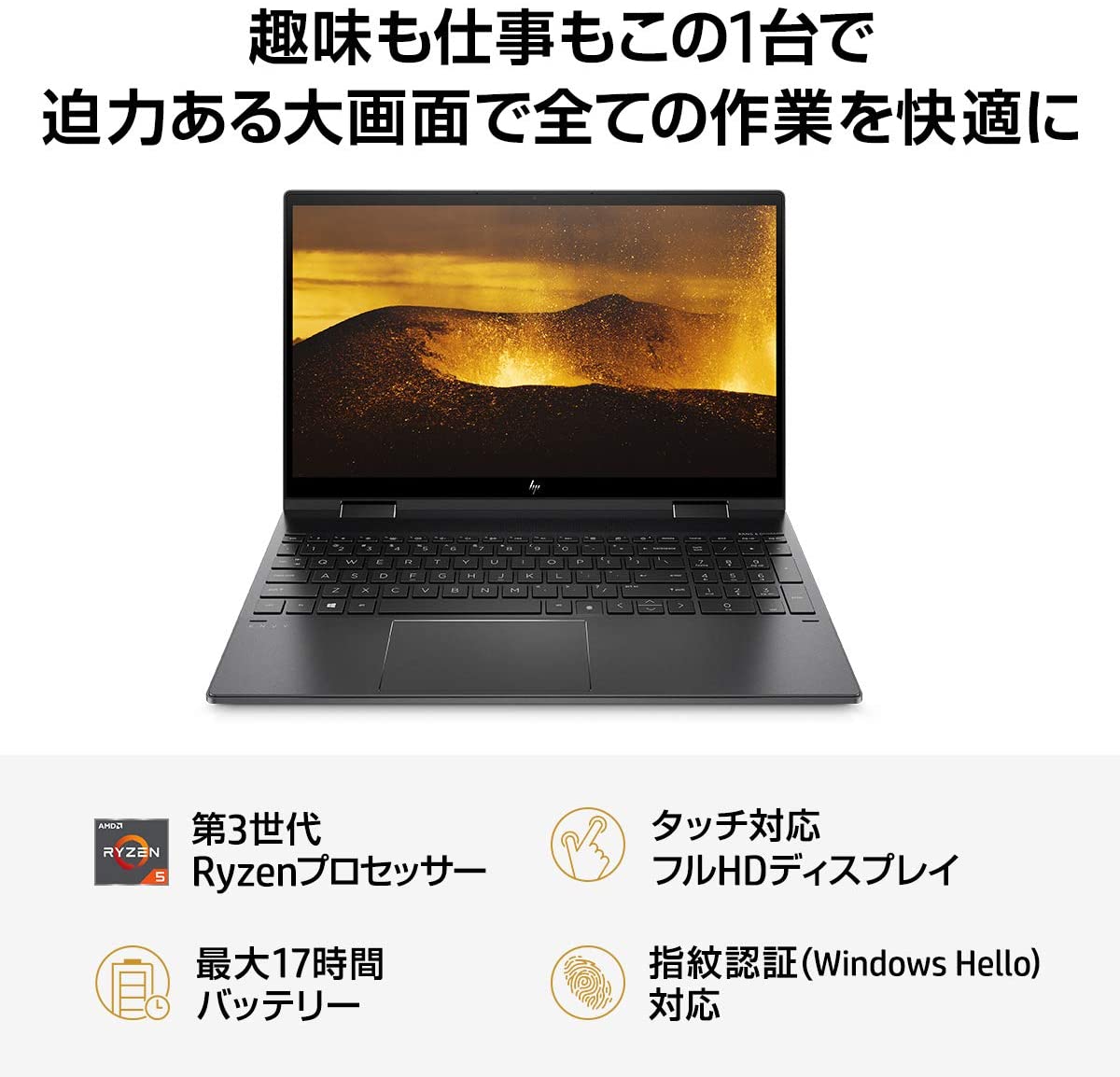 ☆HP ノートパソコン HP ENVY x360 15 15.6インチ フルHDタッチパネル